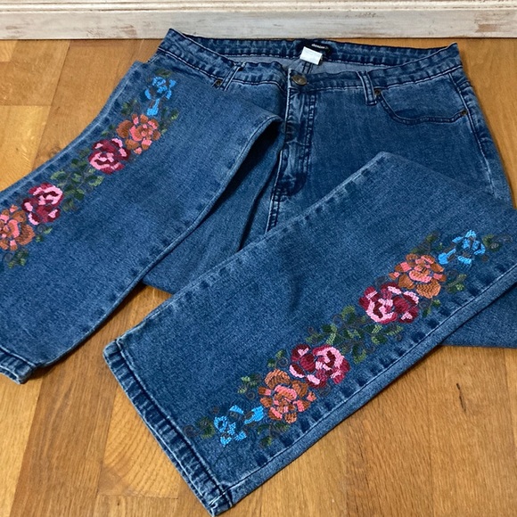Denim 24/7 Denim - 80’s Denim 24/7 Hip Embroidered Jeans 12W